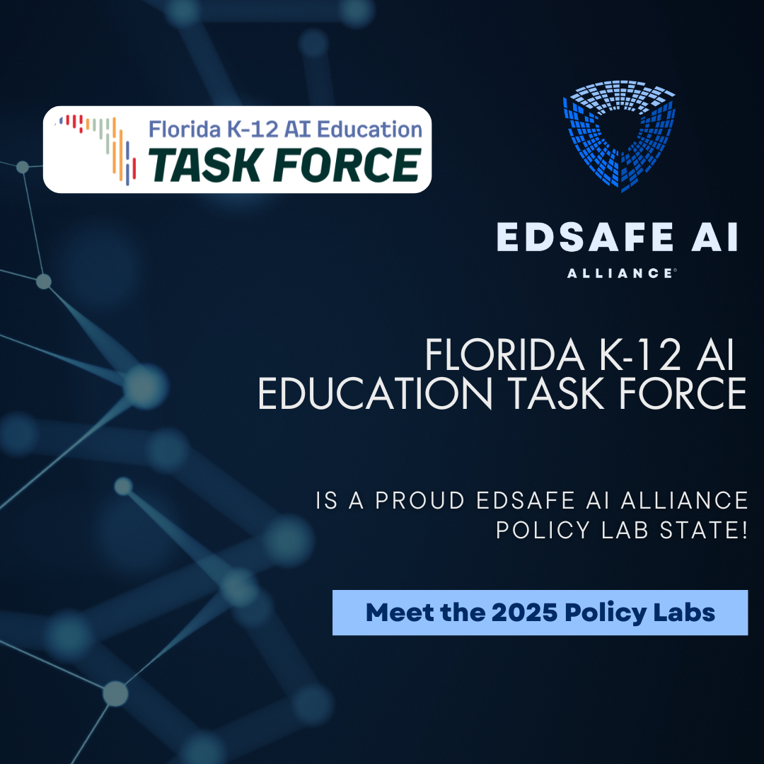 AdobeStock_597394517 Florida K-12 AI Education Task Force is a proud Edsafe AI Alliance policy lab state!